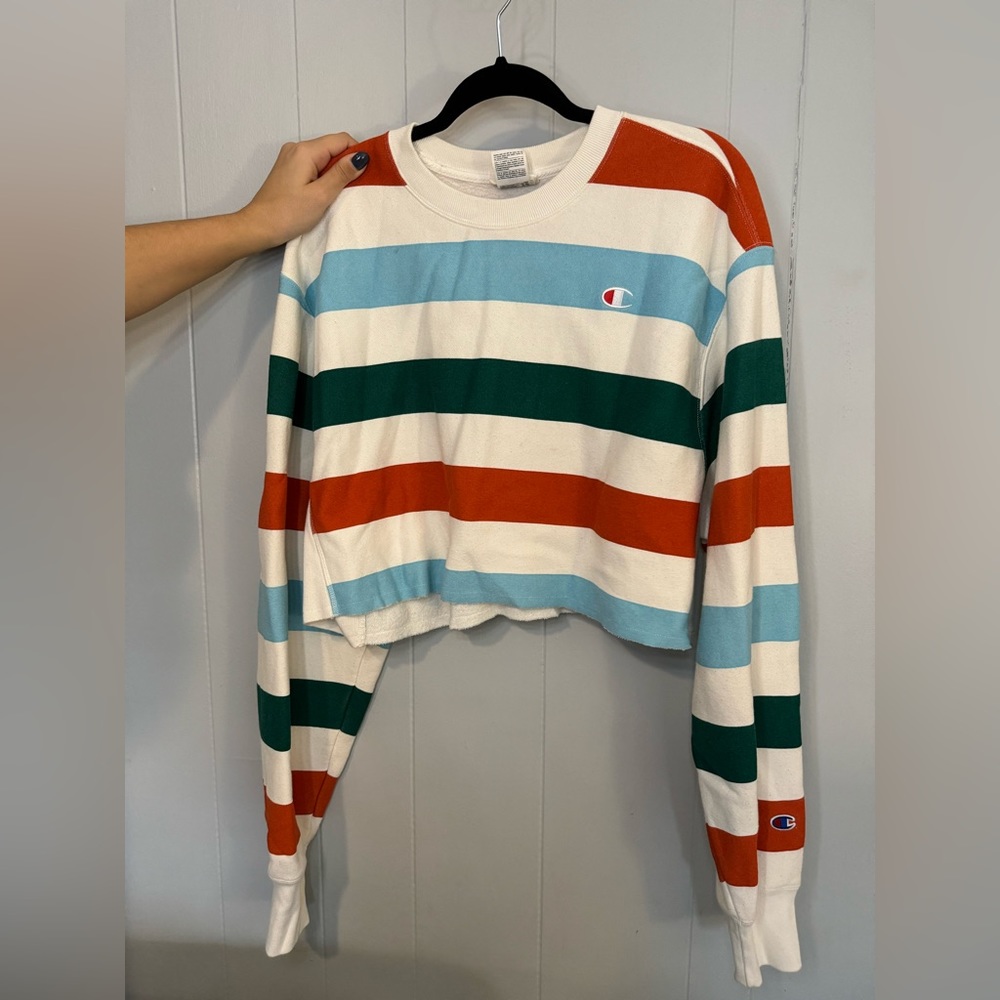 Urban outfitters x CHAMPIOn striped sweater - size L -